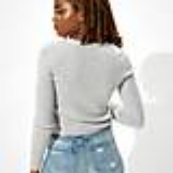 AE Ribbed gray fitted cardigan - Picture 2 of 9